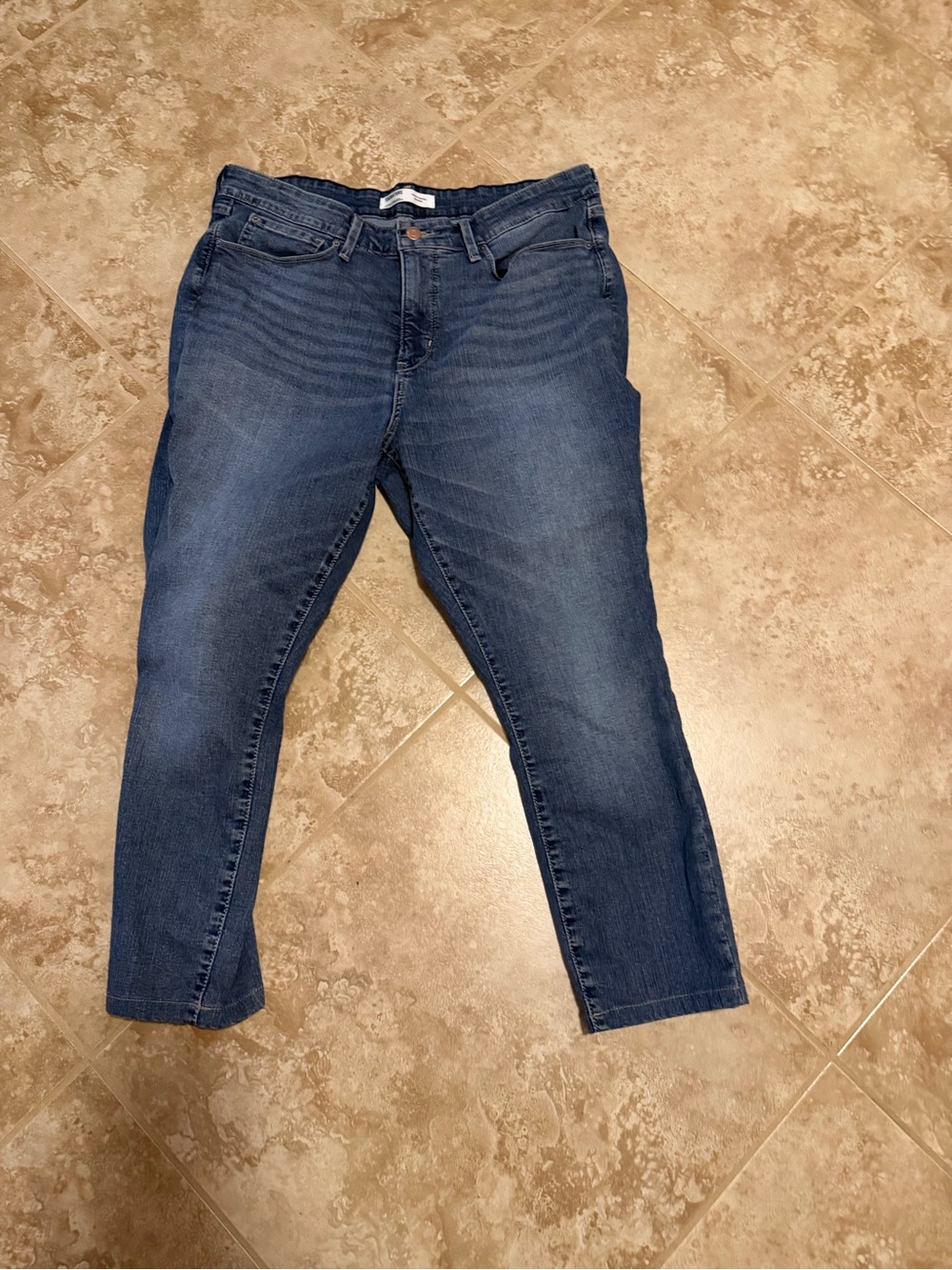 Dark Blue Cropped Women's Jeans